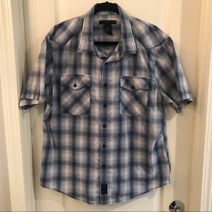 Calvin Klein Jeans Blu/Wht Plaid Button Down Shirt